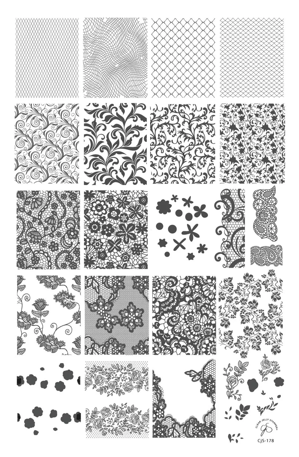 Clear Jelly Stamper CjS-178 A Touch of Lace stempelplade blonder