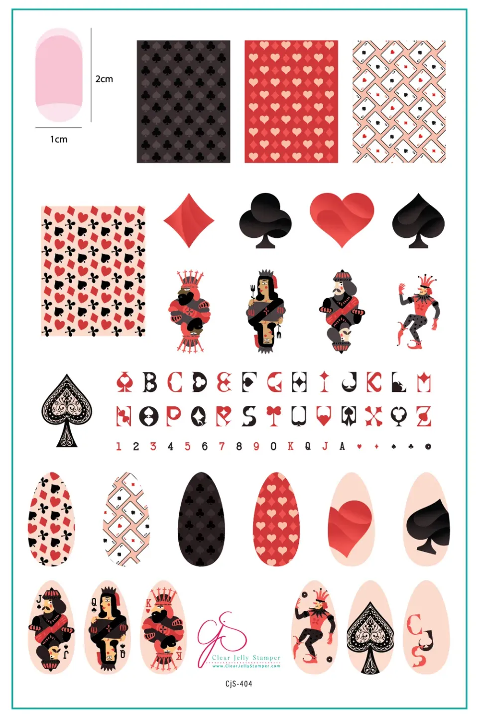 Clear Jelly Stamper CjS-404 Joker's Wild negleplade 14x9 kort