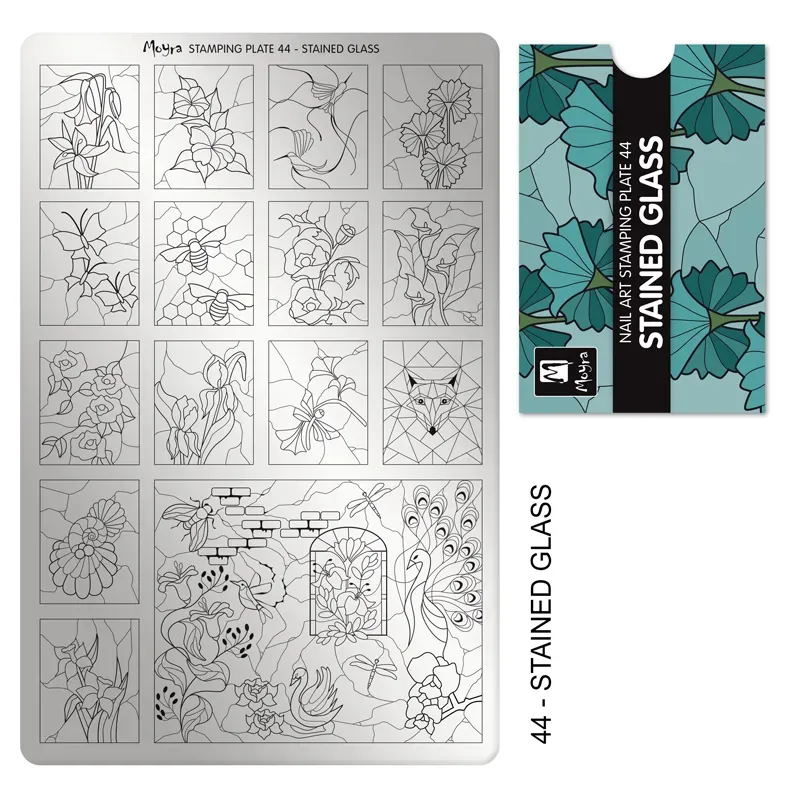 Moyra Stamping Plade 44 Stained Glass motivplade
