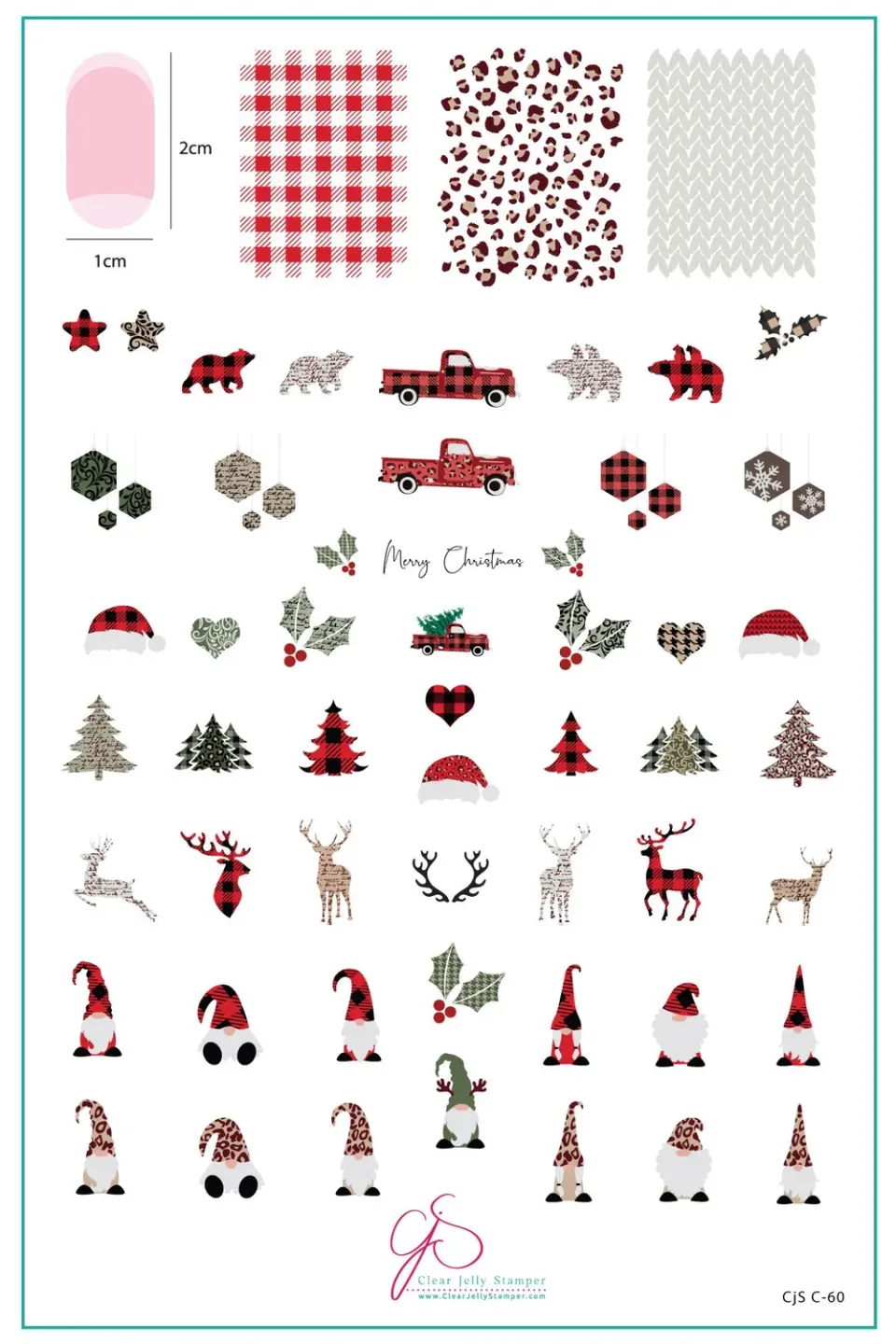 Clear Jelly Stamper Patterned Holidays CjSC-60 stampingplade jul