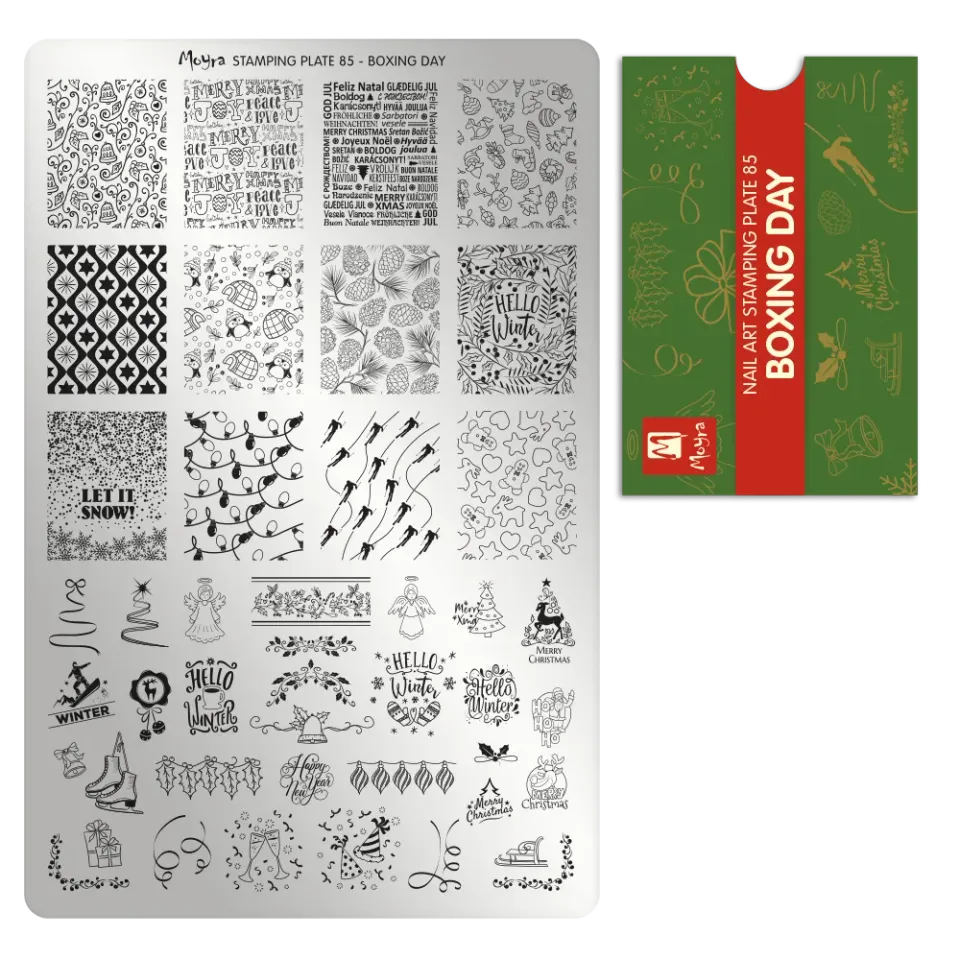 Moyra Stamping Plate 85 Boxing Day negleskabelon
