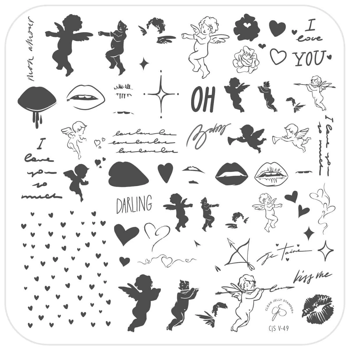 Clear Jelly Stamper Oh Darling CjSV-49 stamping plade kærlighed