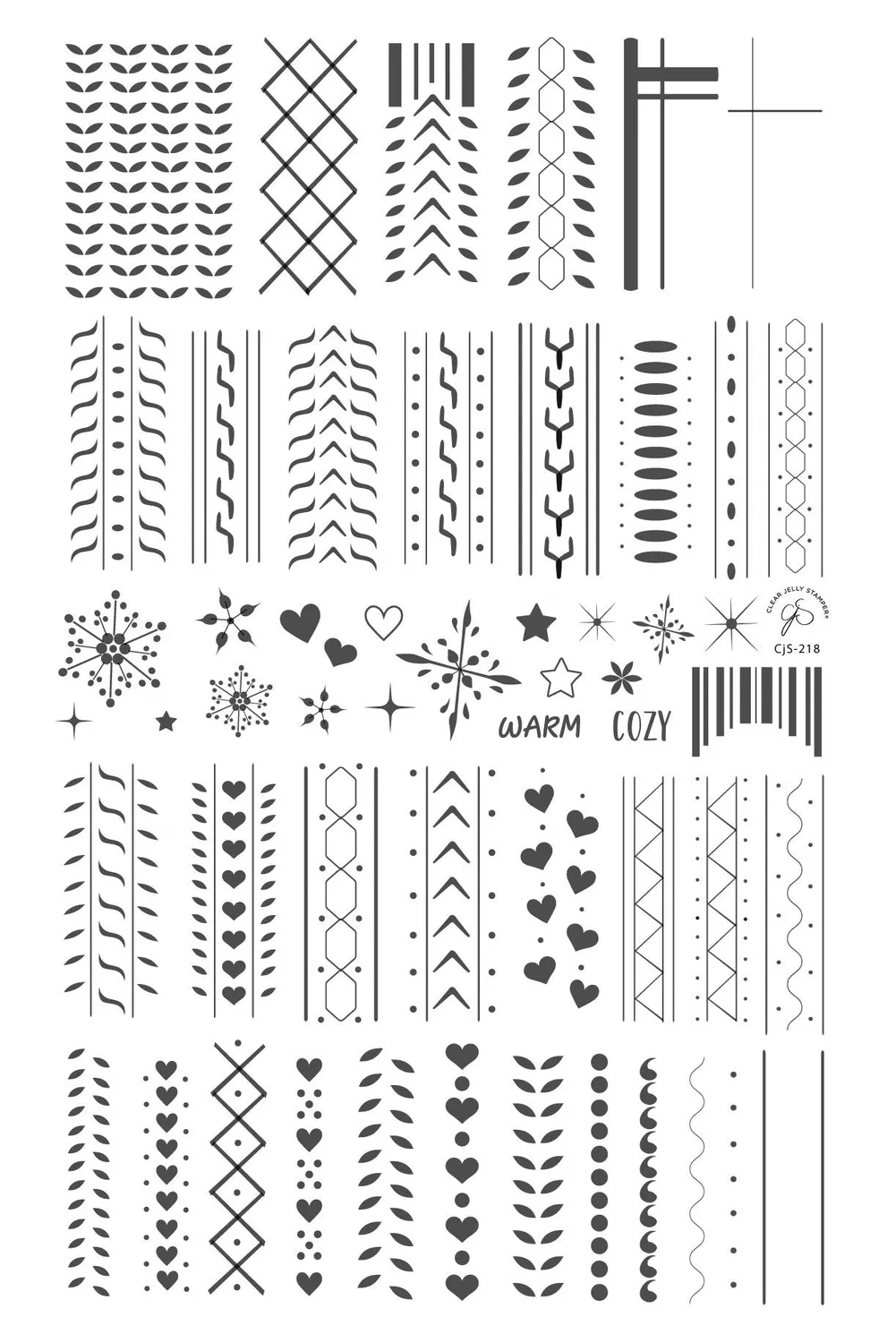Clear Jelly Stamper CJS-218 Sweater Textures stamping plade strik