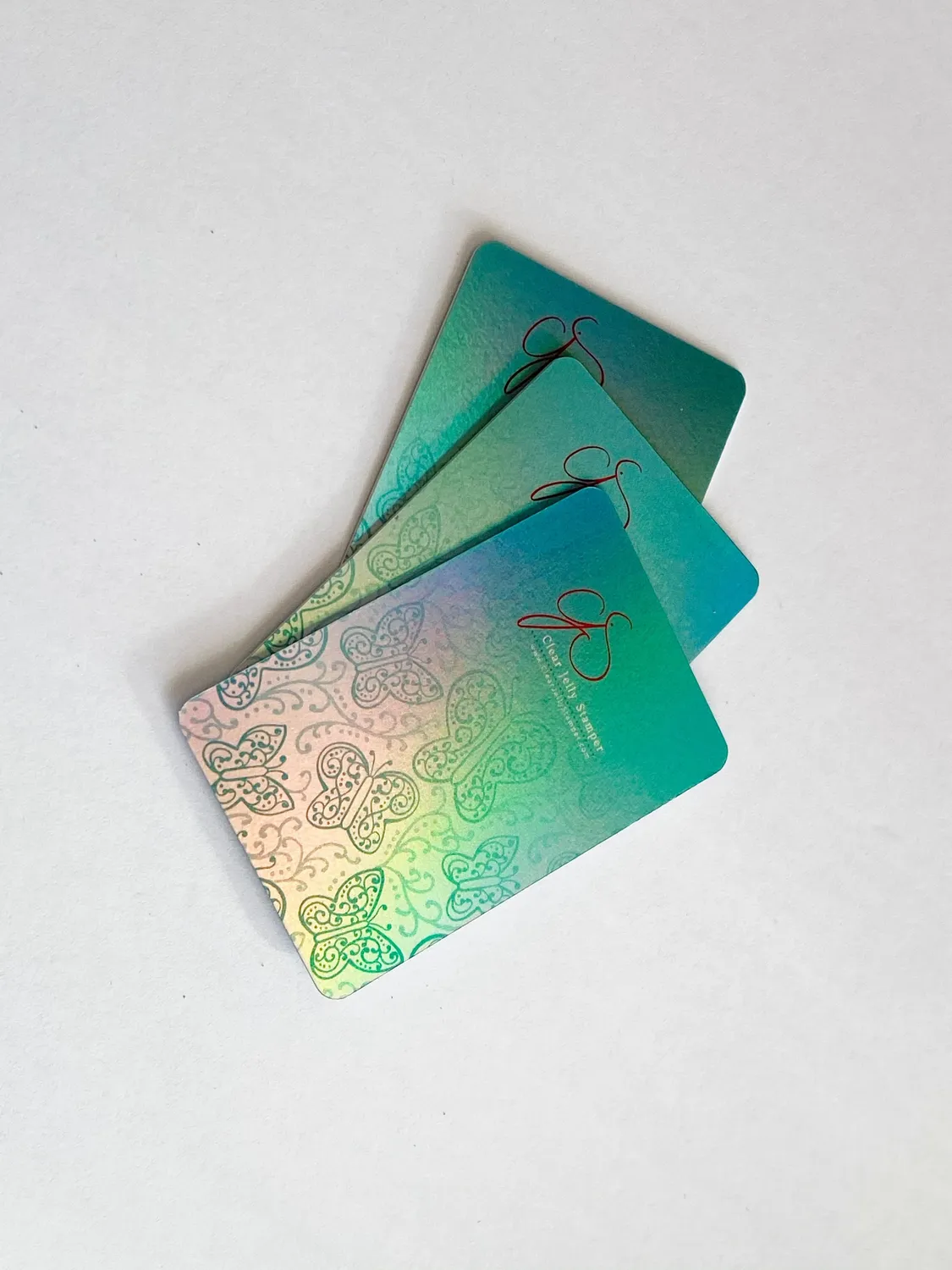 Clear Jelly Stamper credit card skraber holo 3-pak fast