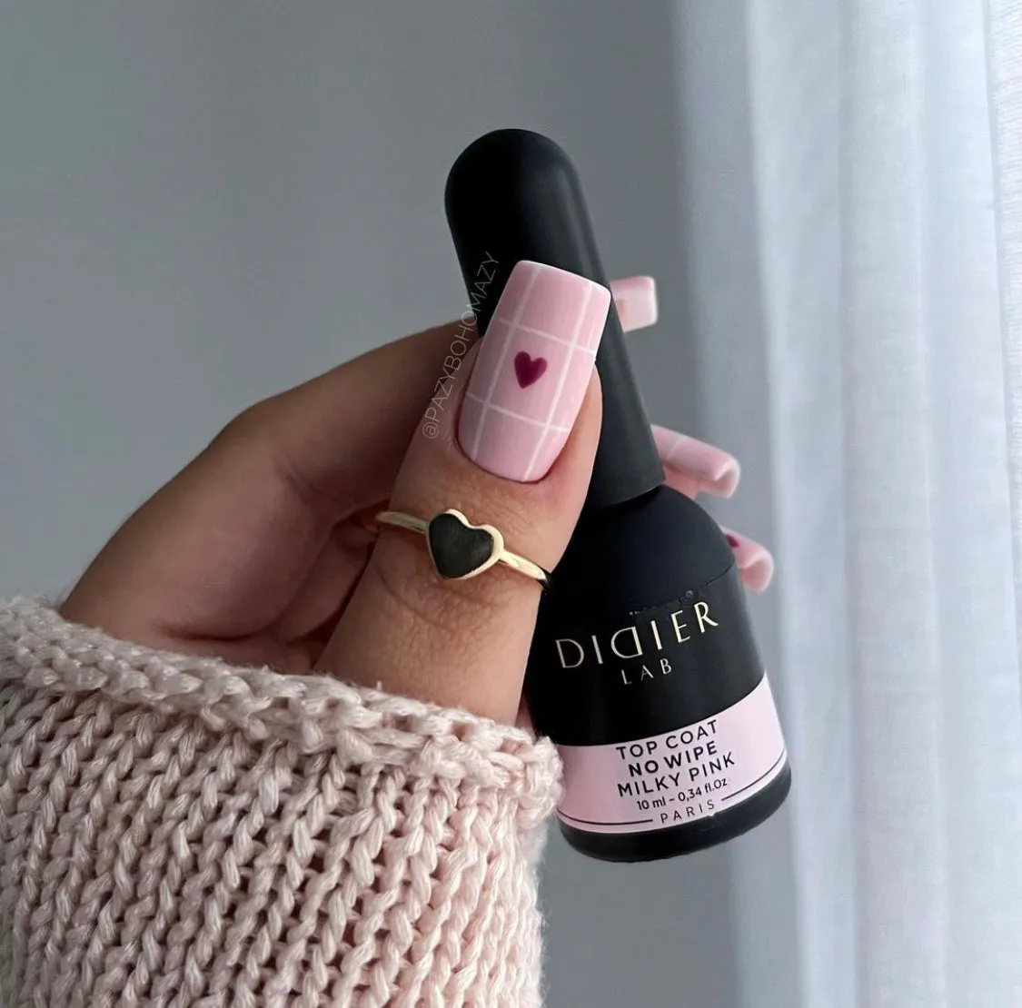 Didier Lab No Wipe Milky Pink top coat mælkerosa