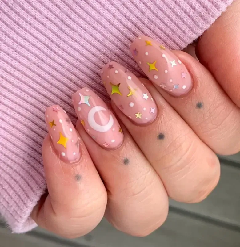 Indigo Nails Beautystones Gold Stary Sky negleglitter guld
