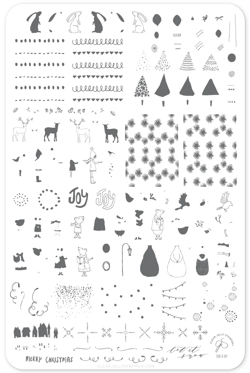 Clear Jelly Stamper Happy Holiday CjSC-31 stampingplade jul