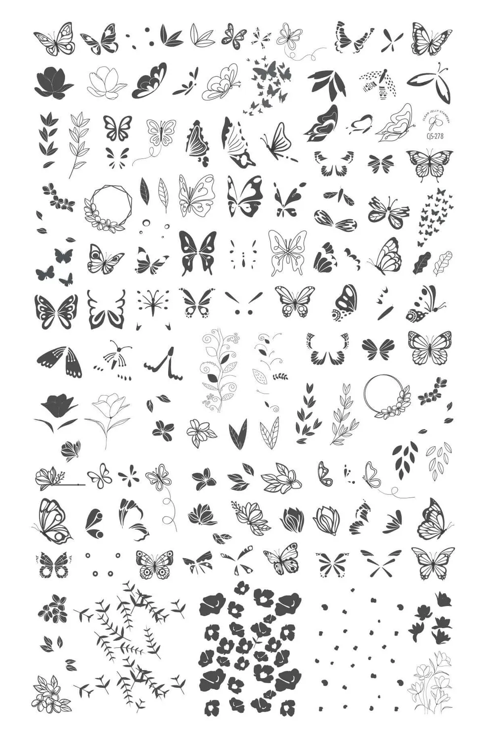 Clear Jelly Stamper Flutterby CjS-278 stempelplade sommerfugl