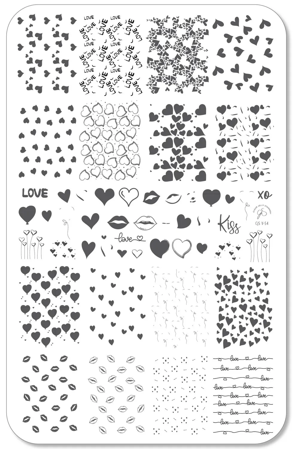 Clear Jelly Stamper Lovestruck CjSV-54 stampingplade hjerter