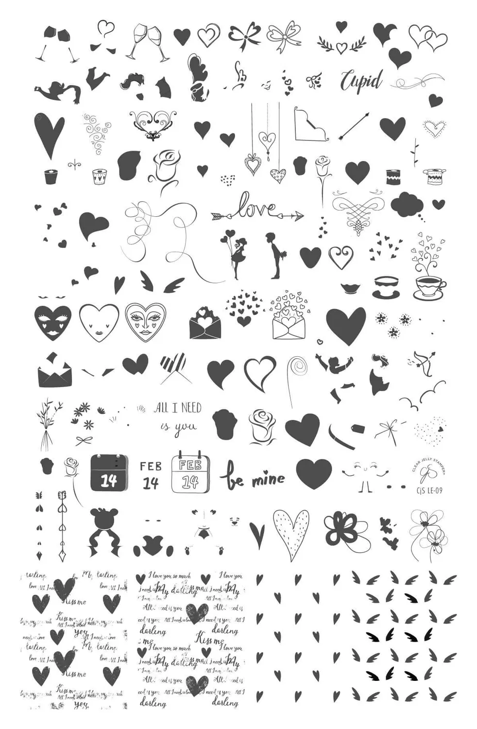 Clear Jelly Stamper CJSLE-09 Cupid's Crush stempelplade hjerte