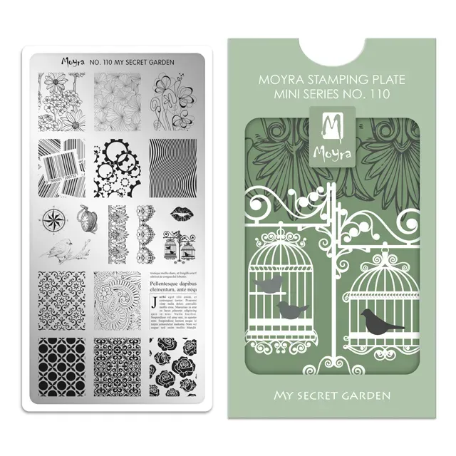 Moyra Mini 110 My Secret Garden stampingplade 6x12 cm