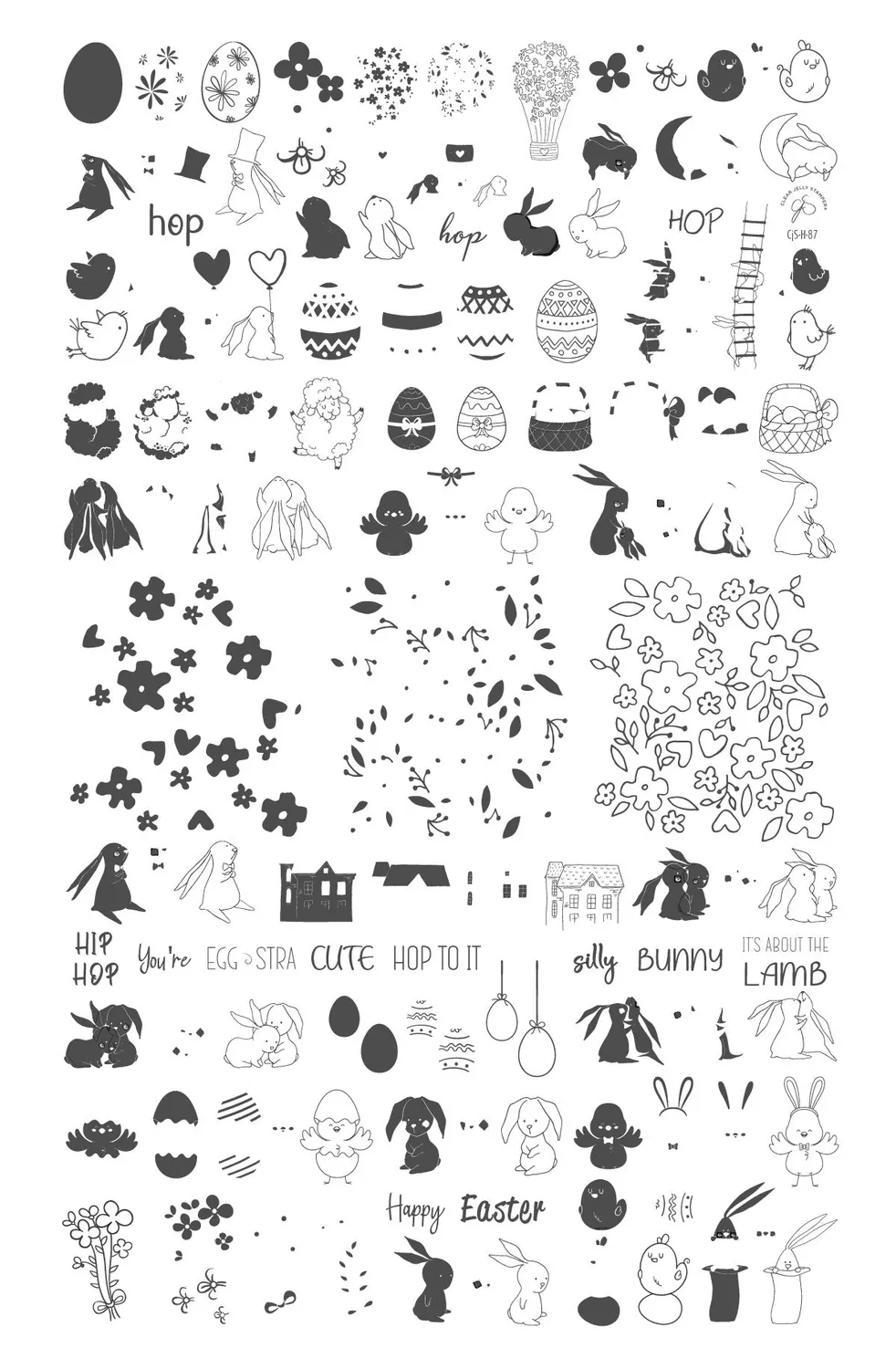 Clear Jelly Stamper Silly Bunny CjSH-87 stamping plade påske