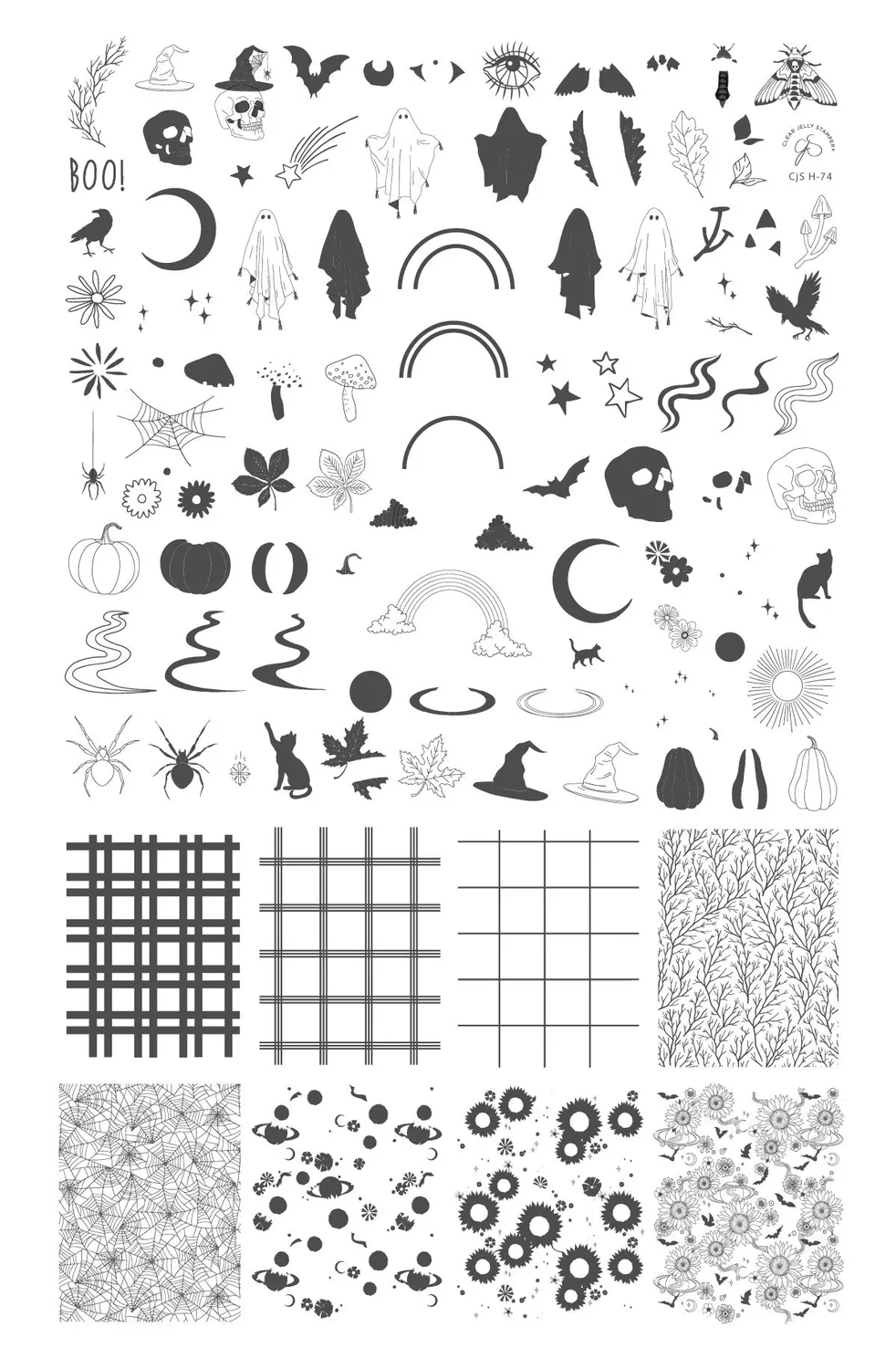 Clear Jelly Stamper Boho Halloween CjSH-74 stampingplade efterår