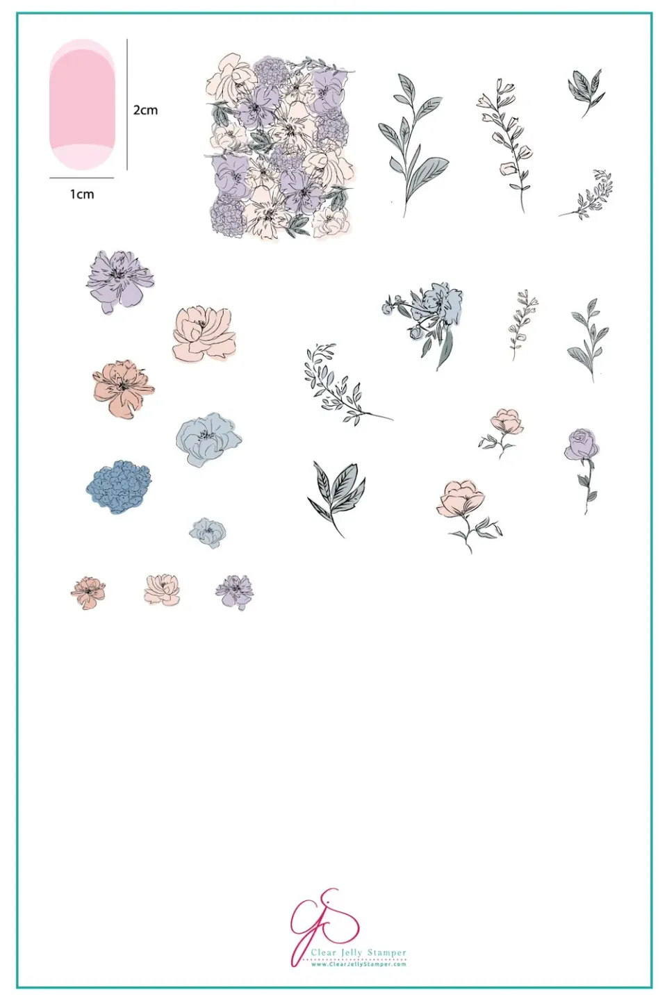 Clear Jelly Stamper Sketched Garden CjS-82 stampingplade