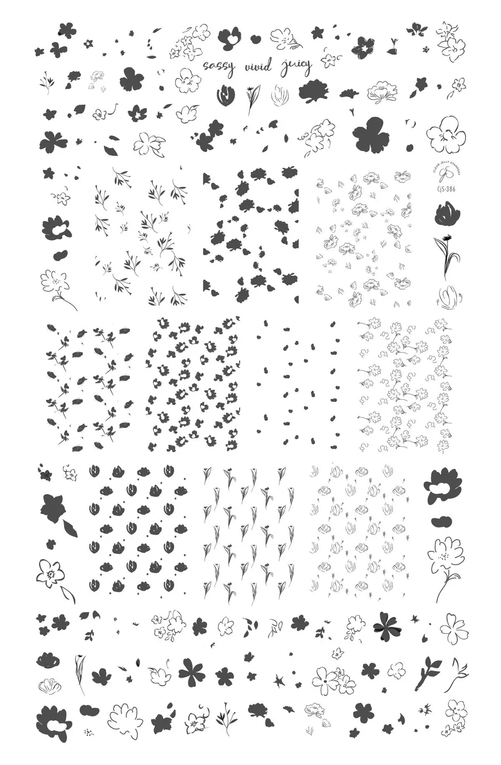 Clear Jelly Stamper Dainty Doodles CjS-386 stampingplade blomster