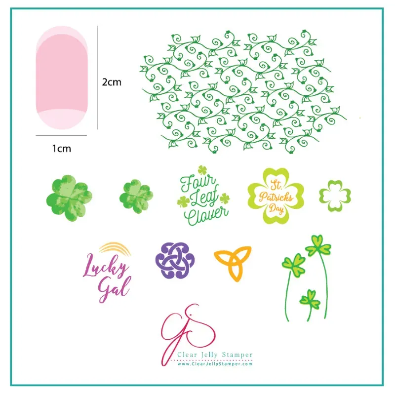 Clear Jelly Stamper CjSH-18 Four Leaf Clover stampingplade 6cm