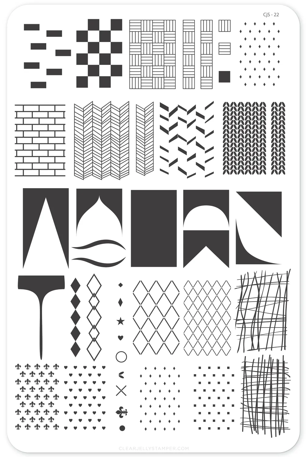 Clear Jelly Stamper CjS-22 Essentials One stampingplade geometrisk