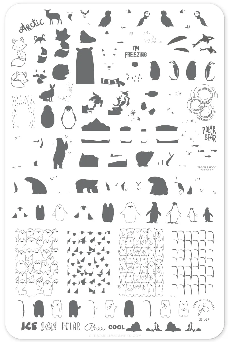 Clear Jelly Stamper Arctic Holiday CjSC-39 stampingplade isbjørn