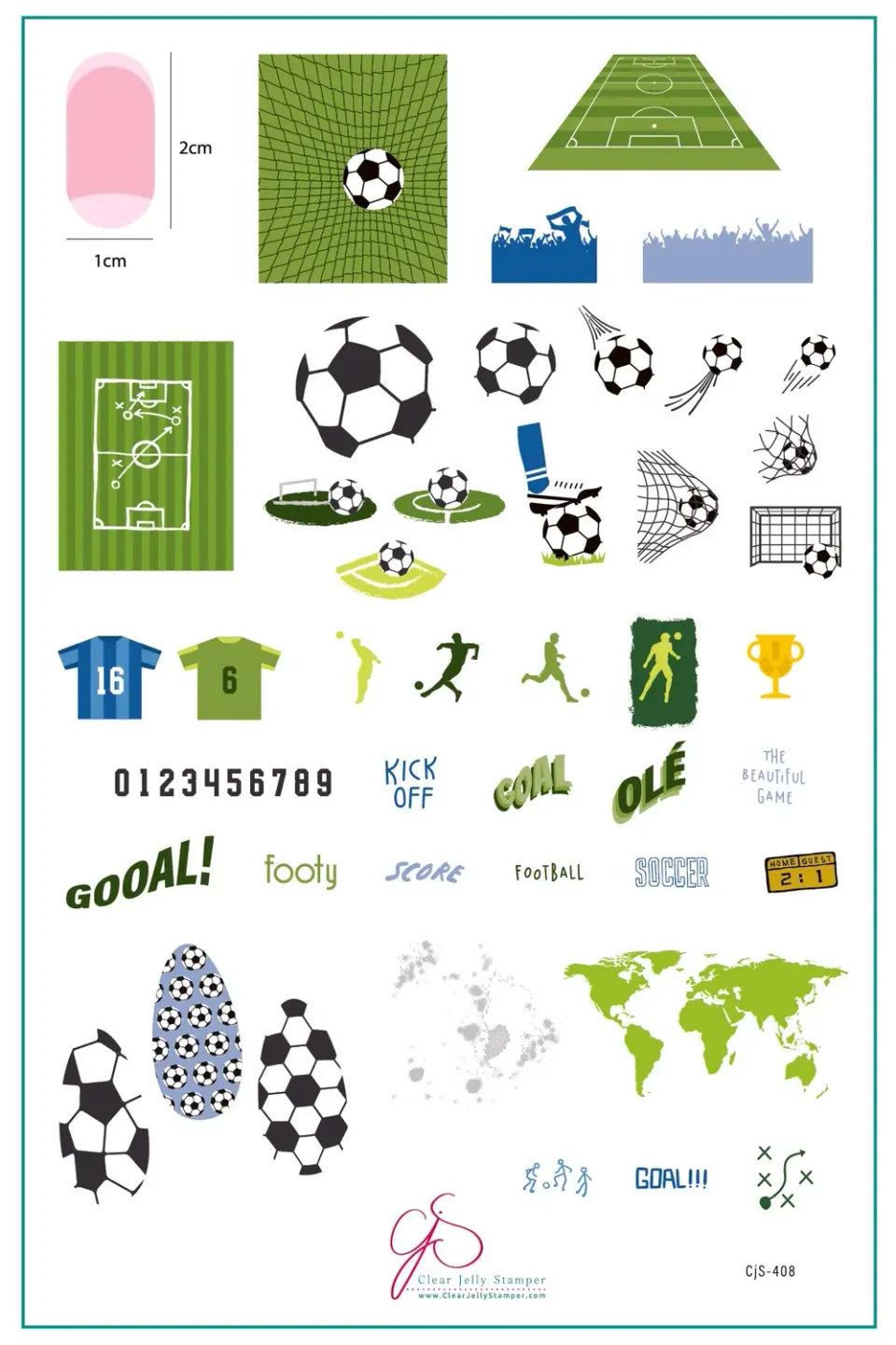 Clear Jelly Stamper The Beautiful Game CjS-408 stempelplade 14x9