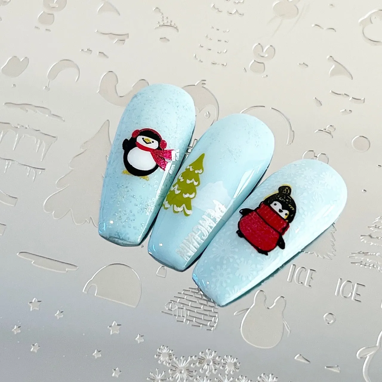Clear Jelly Stamper CjSC-61 Playful Penguins stampingplade 14x9