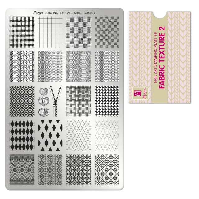 Moyra Stamping Plate 99 negleplade Fabric Texture 2 stofmønster