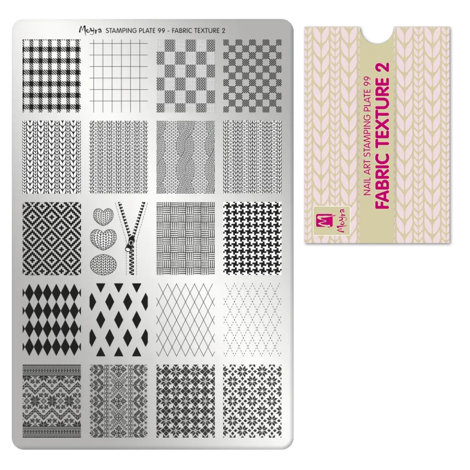 Moyra Stamping Plate 99 negleplade Fabric Texture 2 stofmønster