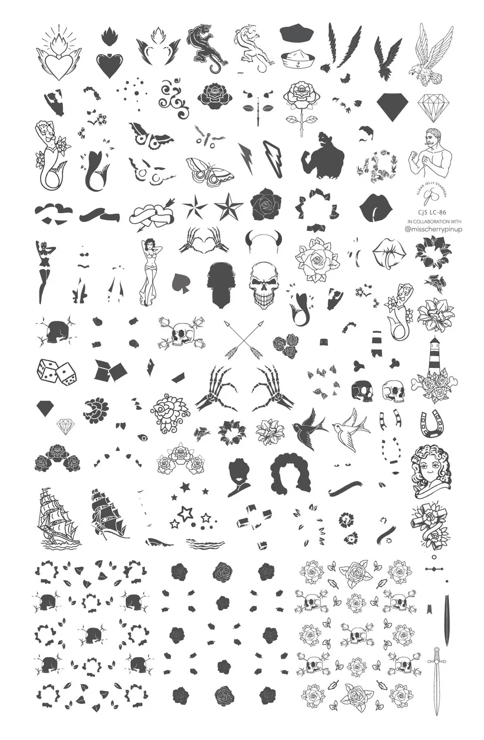 Clear Jelly Stamper Tattoo CjSLC-86 stampingplade tattoo