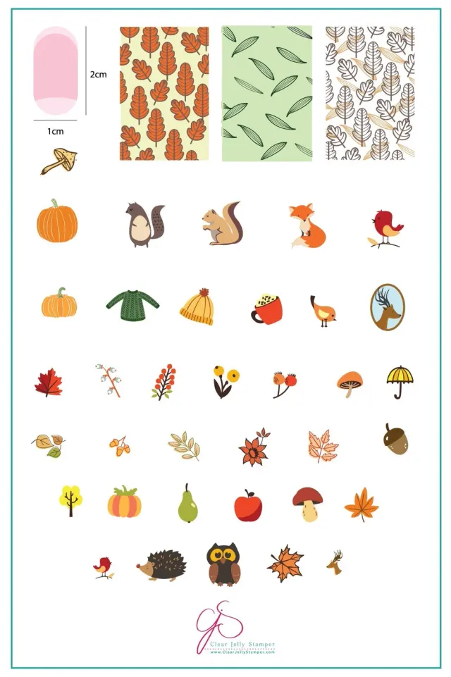 Clear Jelly Stamper All About Autumn CjS-88 stamping plade efterår