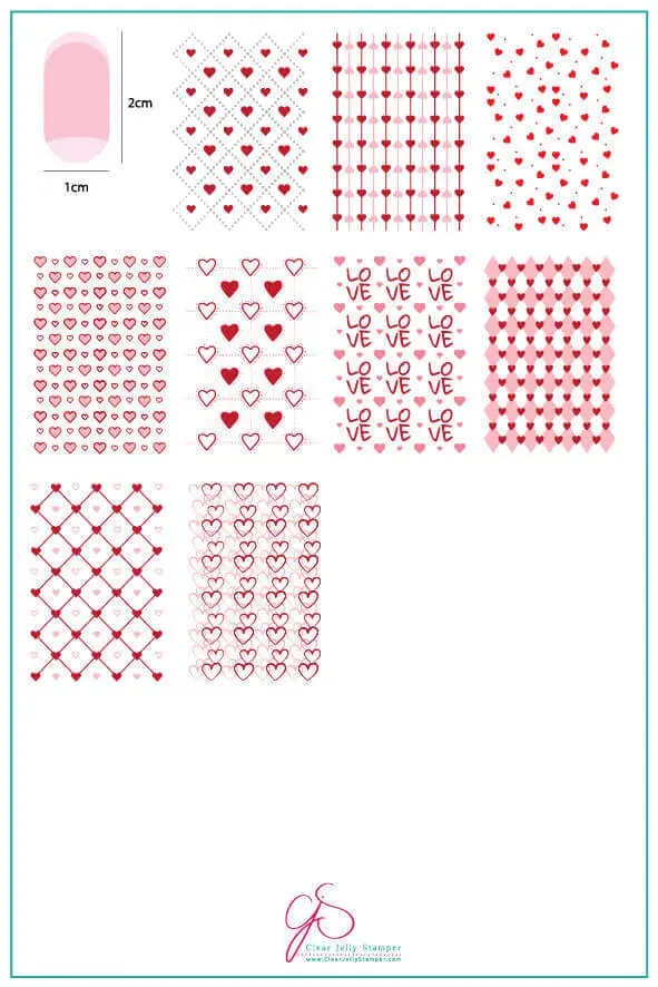 Clear Jelly Stamper Wallpaper Love CjSV-21 stamping hjerteplade
