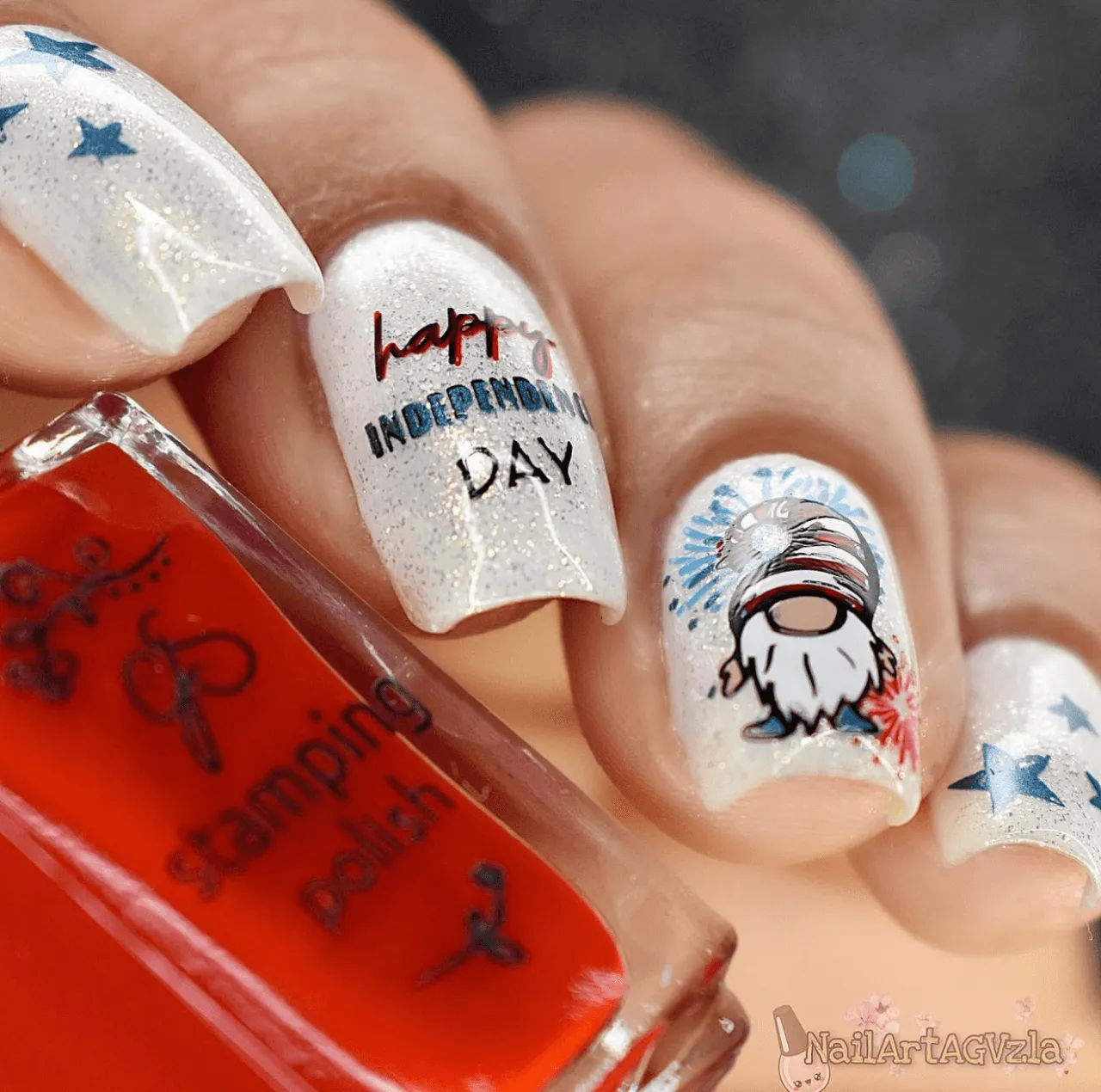 Clear Jelly Stamper Fourth of July CjS-255 stamping plade flag