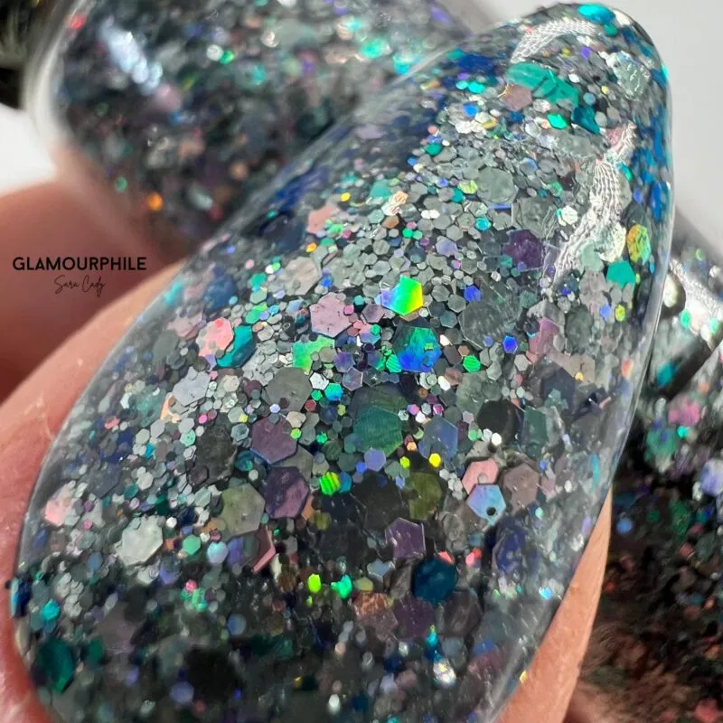 Indigo Nails Beautystones River neglitter med blå glans