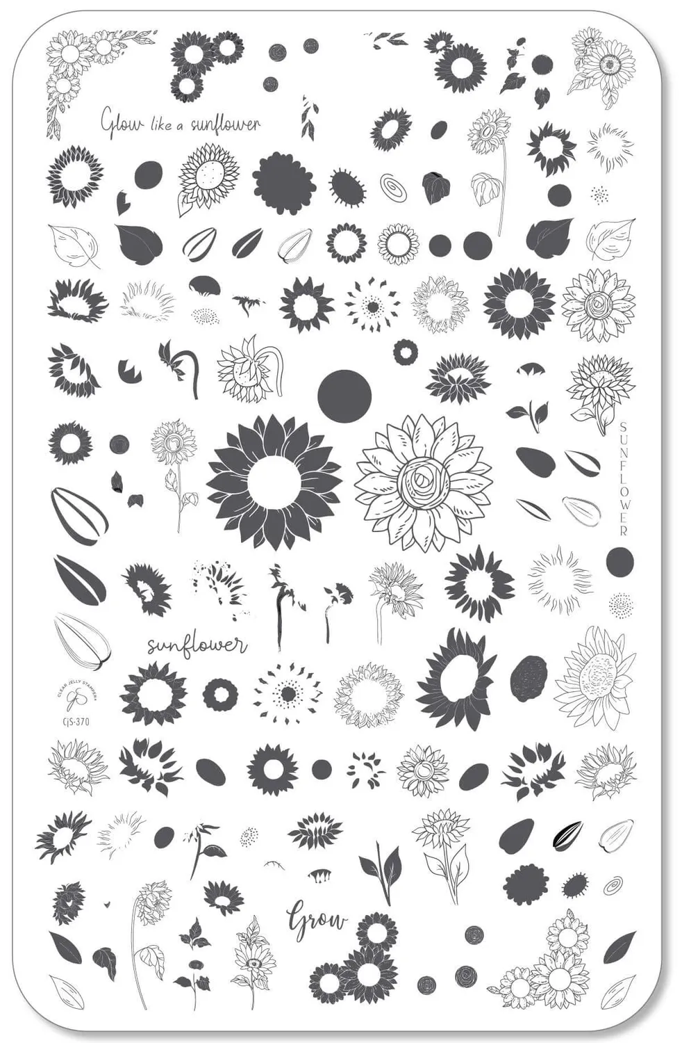 Clear Jelly Stamper CjS-370 Sunflower stampingplade blomst