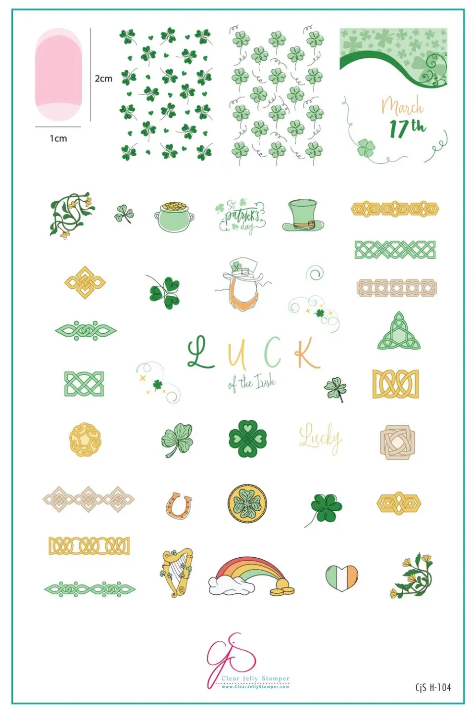 Clear Jelly Stamper CjSH-104 Luck stampingplade irsk