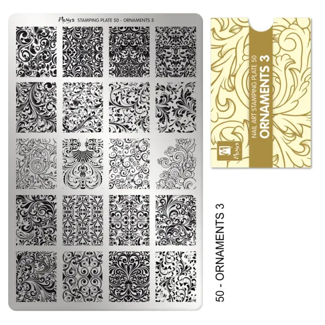 Moyra Stamping plate 50 Ornaments 3 stampingplade stor