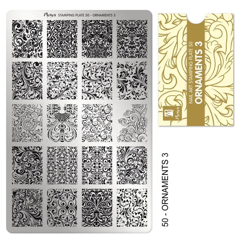 Moyra Stamping plate 50 Ornaments 3 stampingplade stor