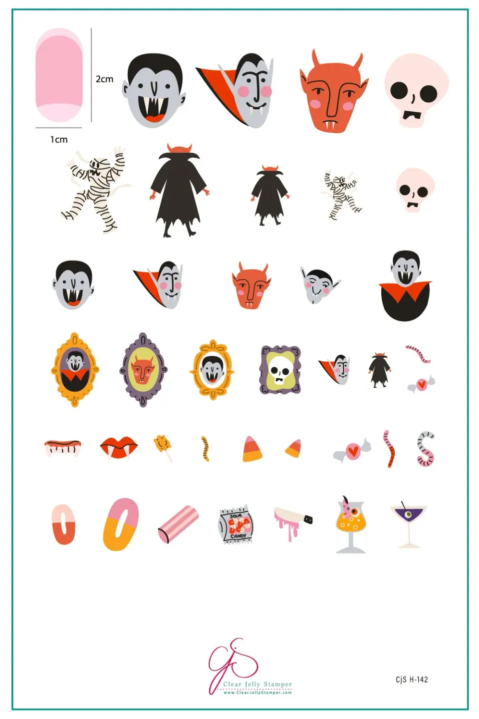 Clear Jelly Stamper Lil Night Creatures CjSH-142 stampingplade halloween