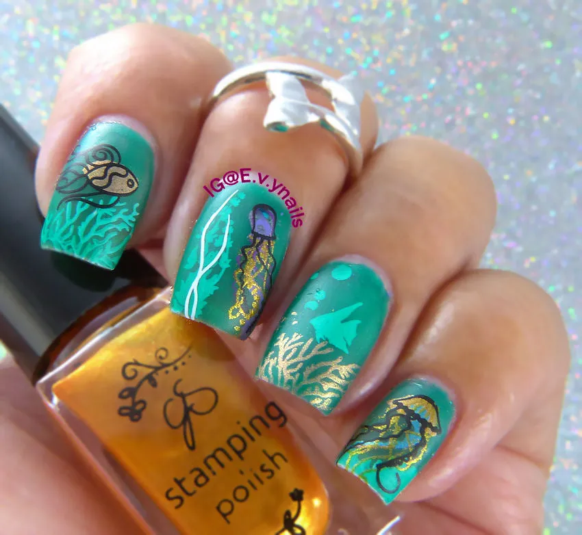 Clear Jelly Stamper Blooming Sea CjS-199 stamping plade havmotiv