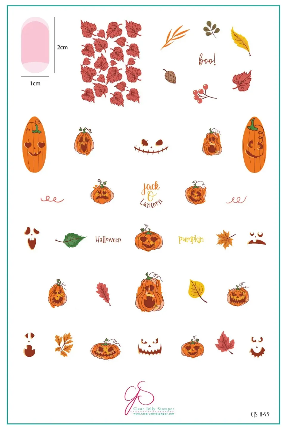 Clear Jelly Stamper CjSH-99 Watercolor Pumpkins stampingplade