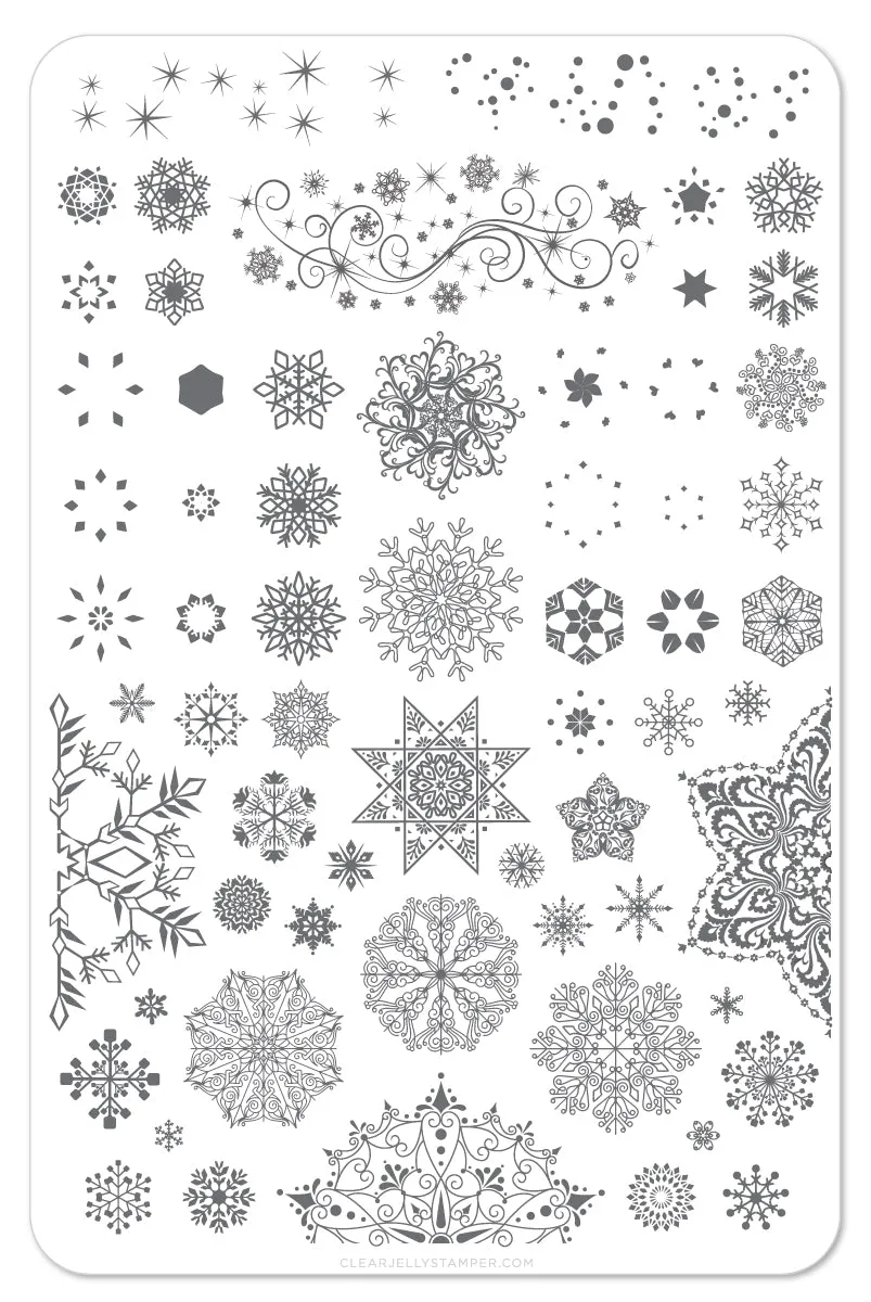 Clear Jelly Stamper C-14 Diamonds in Ice stampingplade snefnug