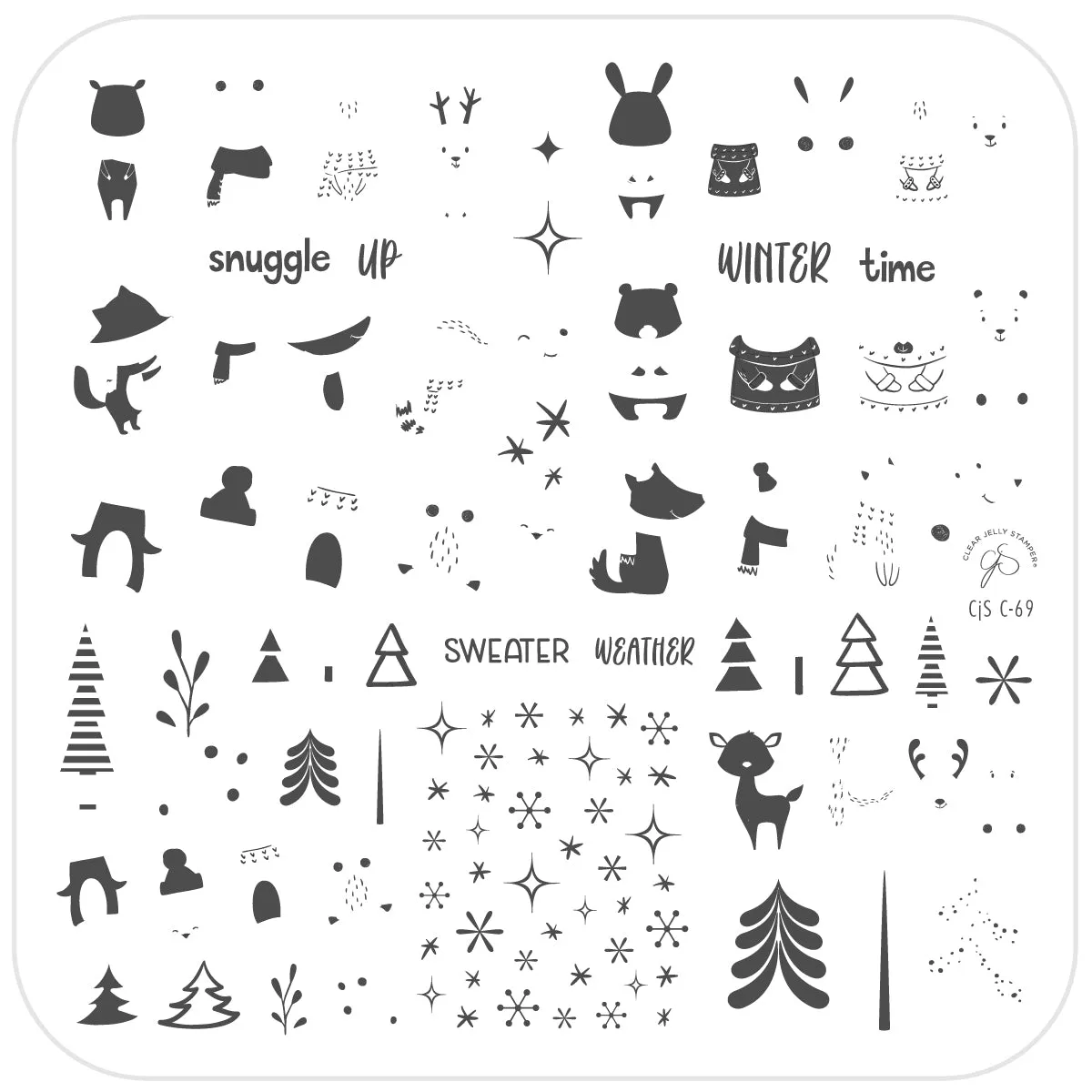 Clear Jelly Stamper Sweater Weather CjSC-69 stamping plade