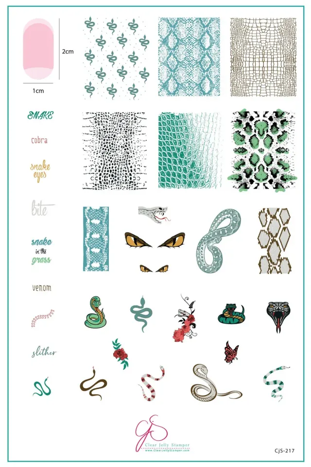 Clear Jelly Stamper CjS-217 Snake stampingplade slangemønster