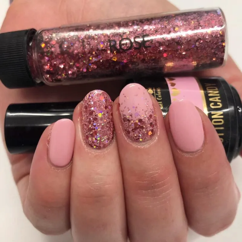 Beautystones Indigo Nails Rose Glitter negleglimmer rosa