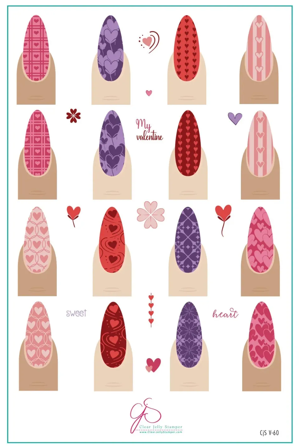 Clear Jelly Stamper V-60 Heart to Heart stamping plate hjerte