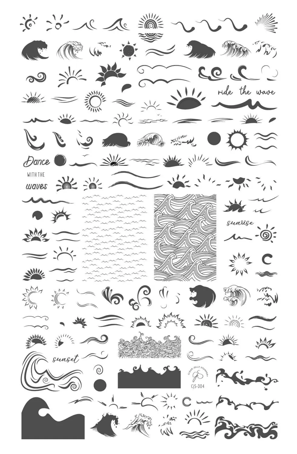Clear Jelly Stamper Sun and Waves CjS-304 stampingplade sol