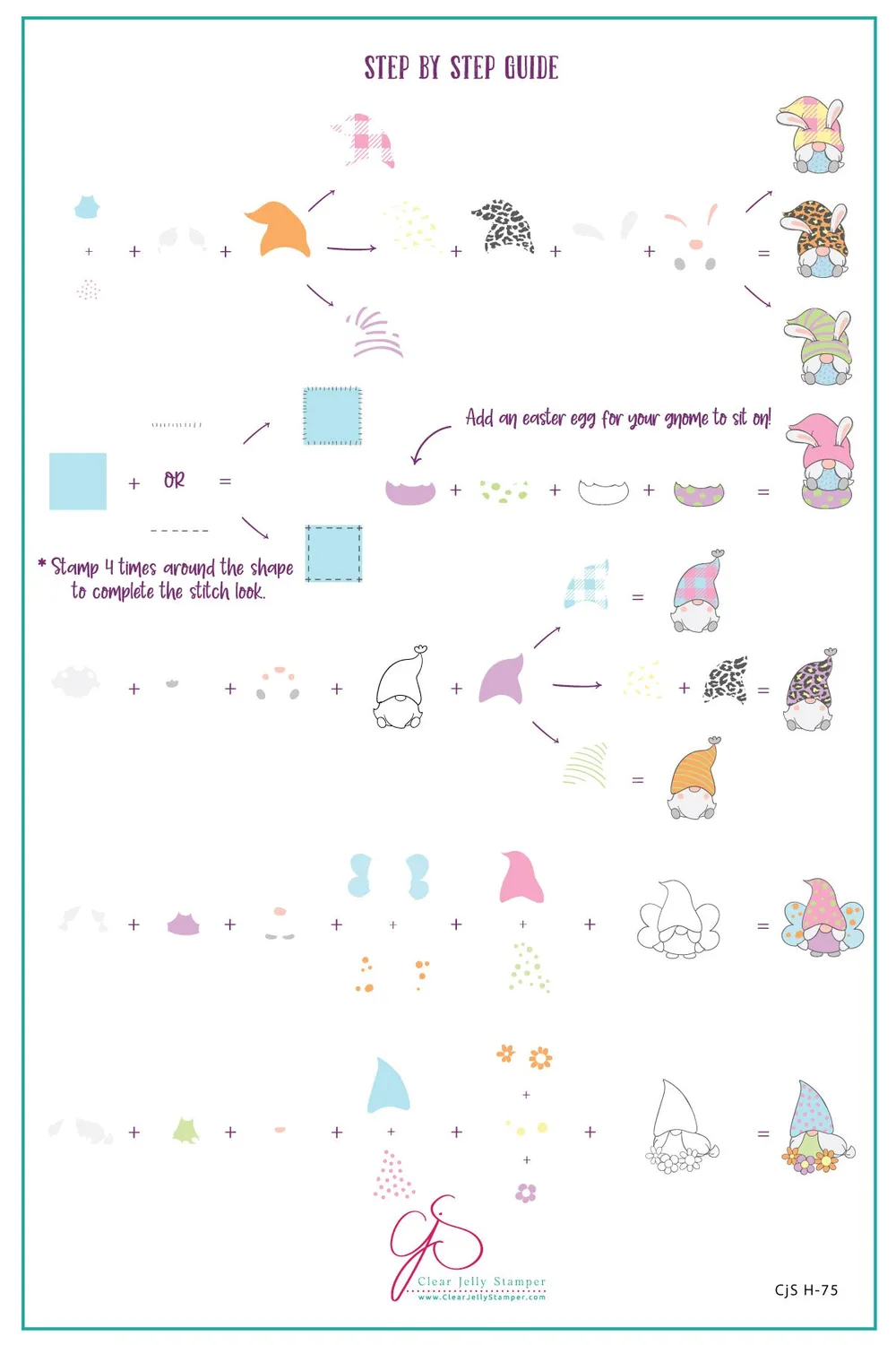 Clear Jelly Stamper Easter Gnomes CjSH-75 stampingplade nisser
