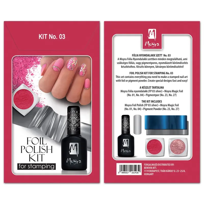 Moyra Foil Polish stamping sæt No.03 – med folie og pigment