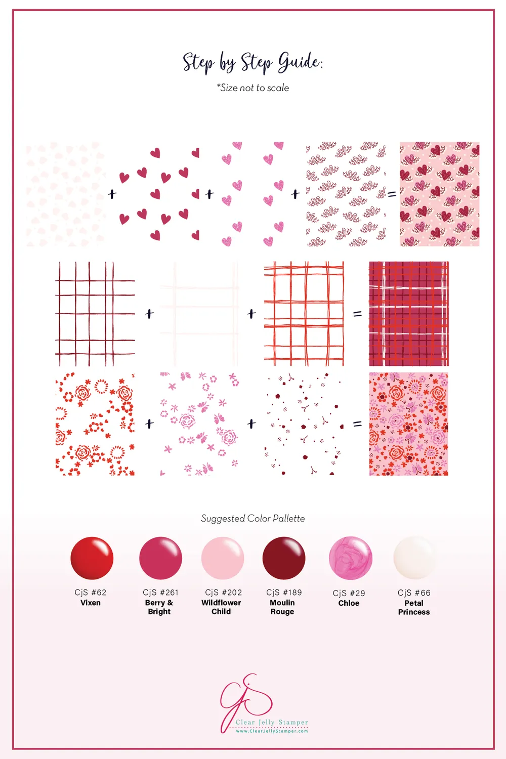 Clear Jelly Stamper Hugs Kisses CjSV-58 stempelplade hjerter