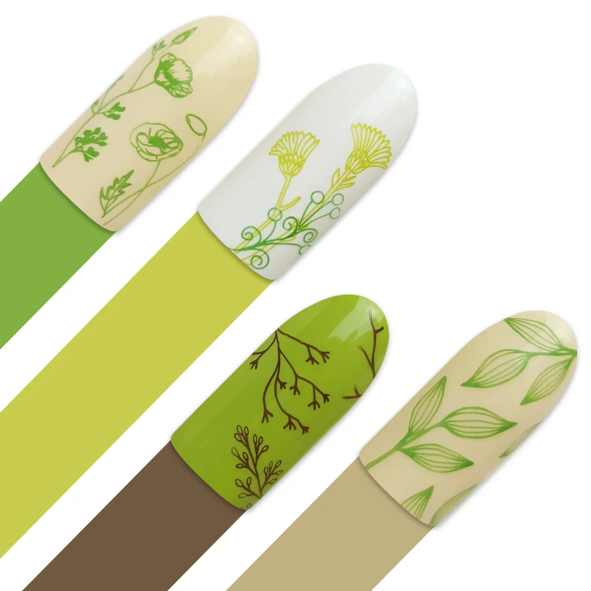 Moyra Stamping 97 Green Leaves 2 stampingplade stor