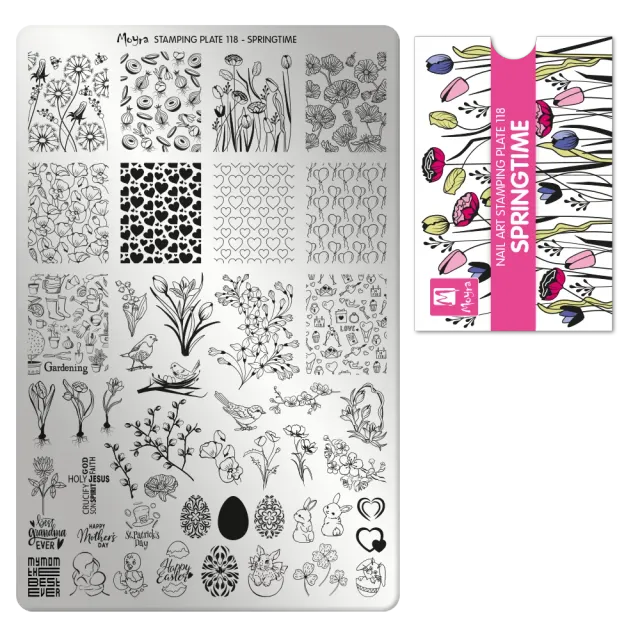Moyra 118 Springtime stampingplade stor blomster