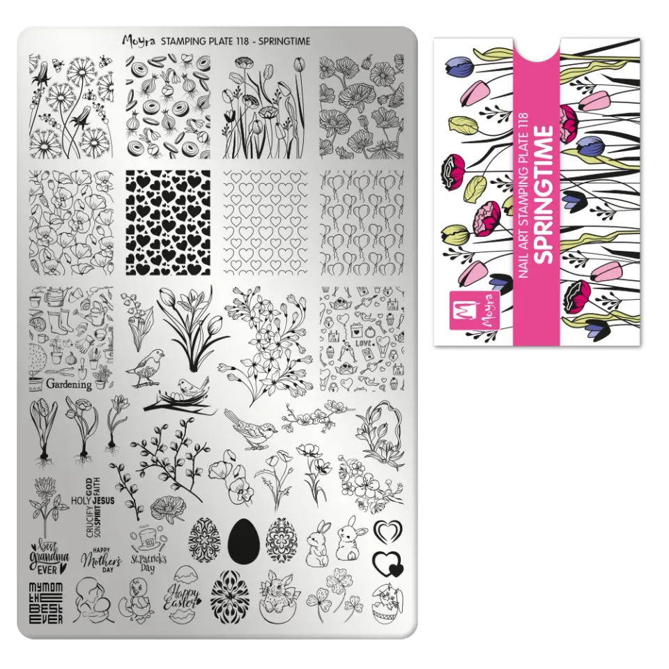 Moyra 118 Springtime stampingplade stor blomster